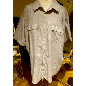 The‎ Foundry Comfort Lt Gray button up Short Sleeve Shirt~3XLT